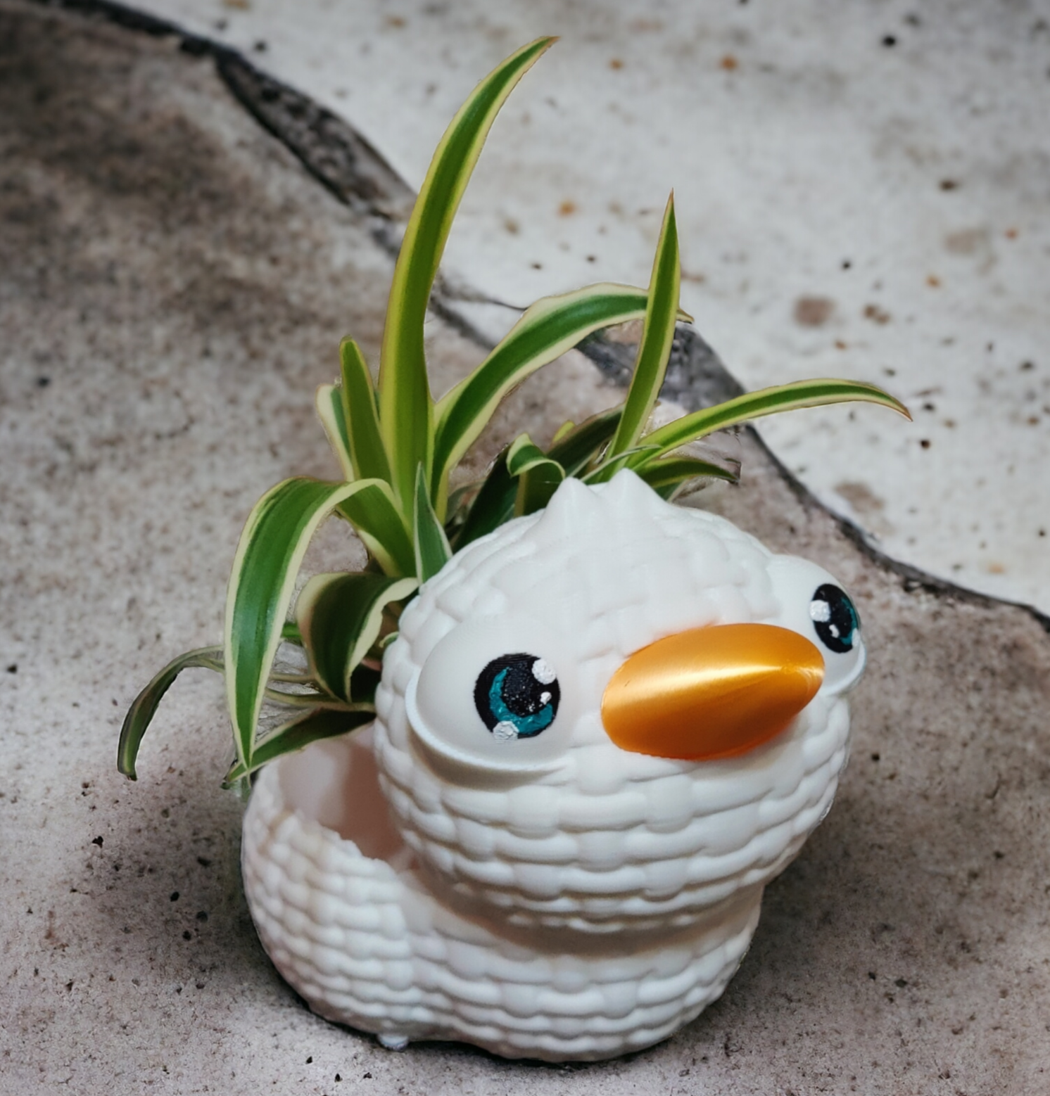 Cute Crochet Duck Flower Plant Pot